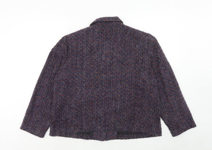 Requirements Womens Purple Geometric Jacket Size L Button