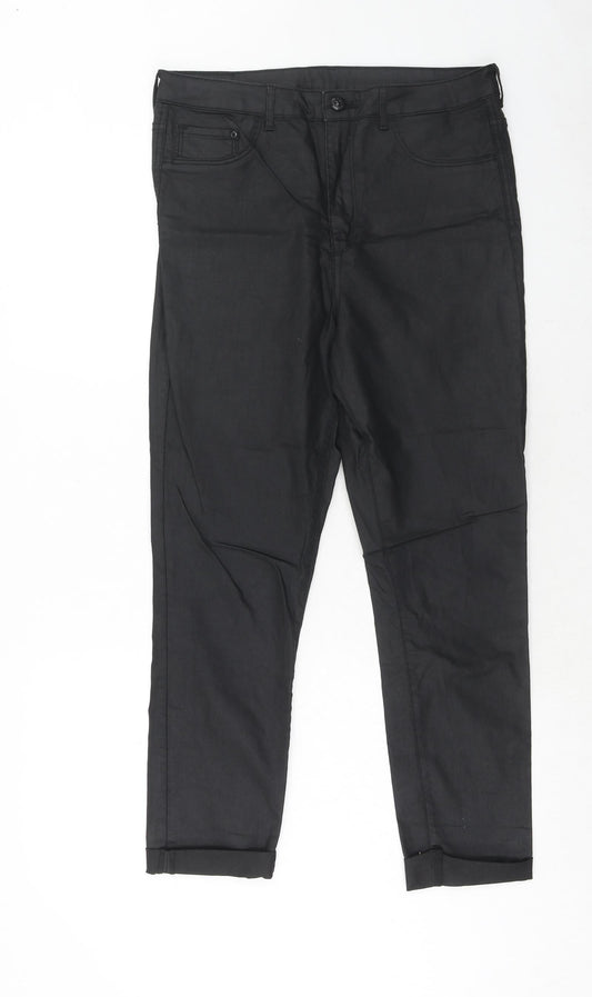 Womens UK Size 30 in H&M Regular Fit  Black Trousers