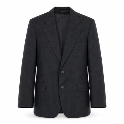 Blue Quill Mens Grey Striped Wool Jacket Suit Jacket Size 40 Regular
