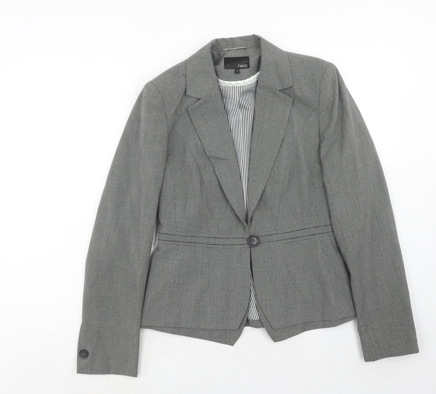 NEXT Womens Grey Polyester Jacket Blazer Size 12