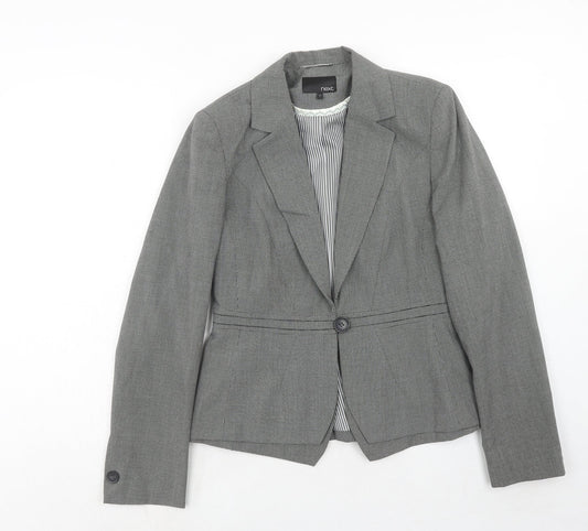 NEXT Womens Grey Polyester Jacket Blazer Size 12