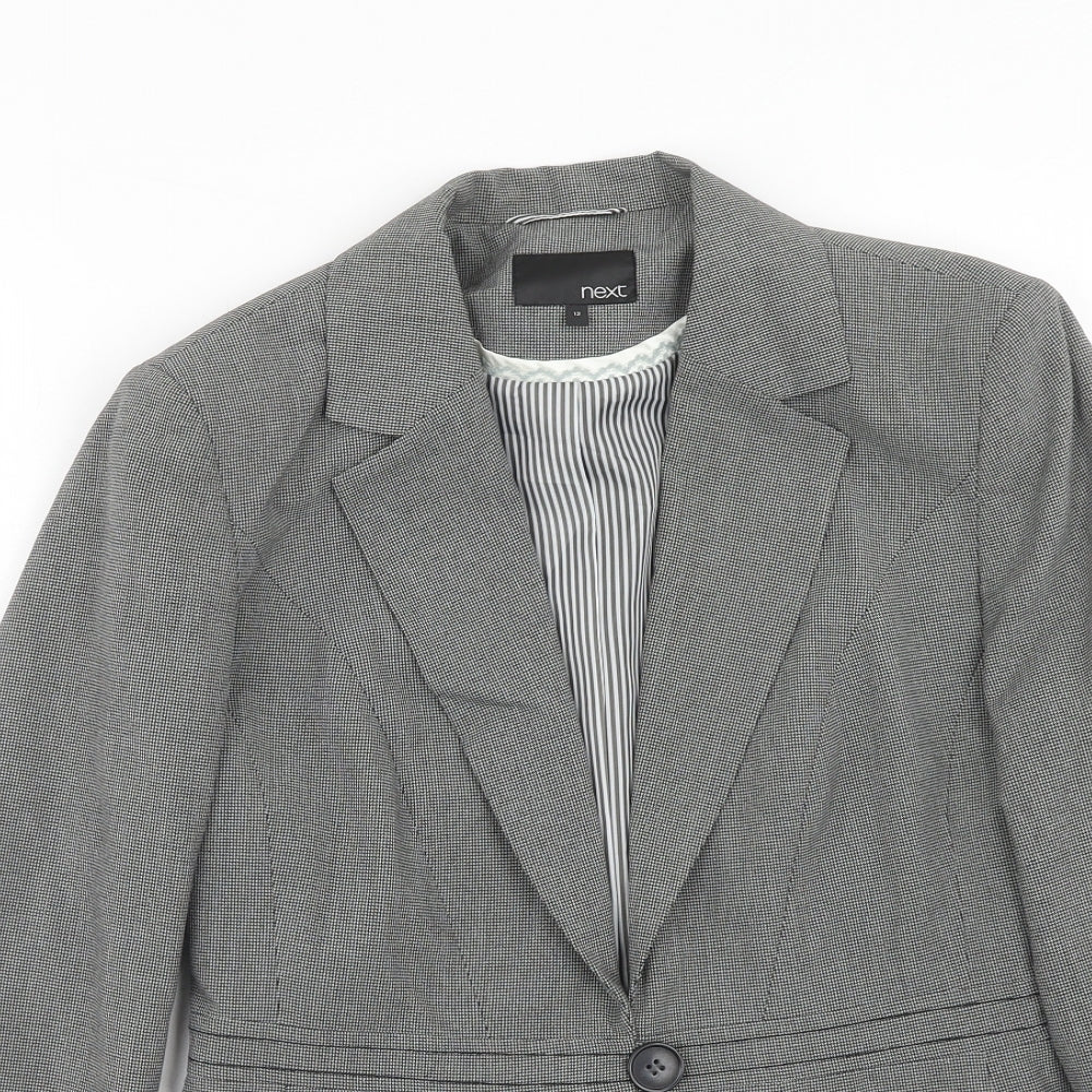 NEXT Womens Grey Polyester Jacket Blazer Size 12