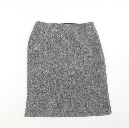Precis Womens Grey Viscose A-Line Skirt Size 10 Zip