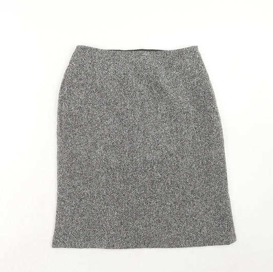 Precis Womens Grey Viscose A-Line Skirt Size 10 Zip