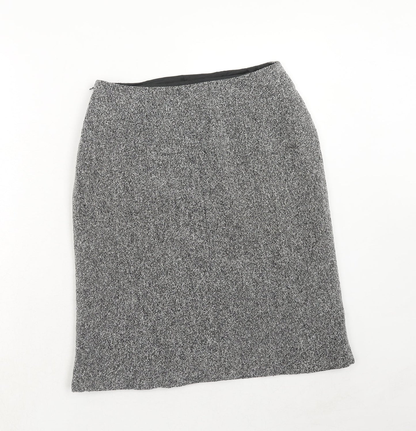 Precis Womens Grey Viscose A-Line Skirt Size 10 Zip