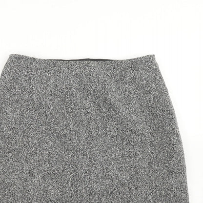 Precis Womens Grey Viscose A-Line Skirt Size 10 Zip