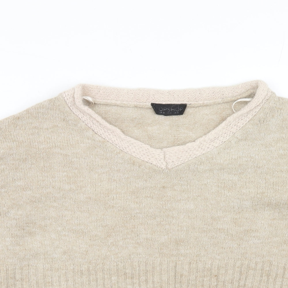 Womens UK Size 8 Topshop Brown Pullover Jumper