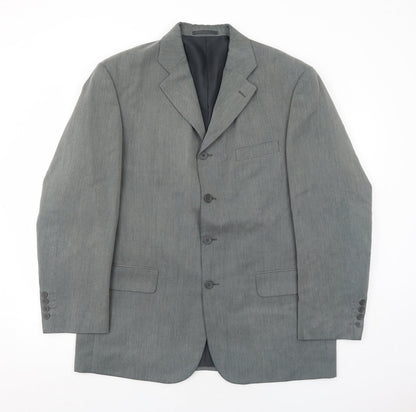 Sensitivo Mens Grey Polyester Jacket Suit Jacket Size 44 Regular