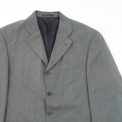 Sensitivo Mens Grey Polyester Jacket Suit Jacket Size 44 Regular