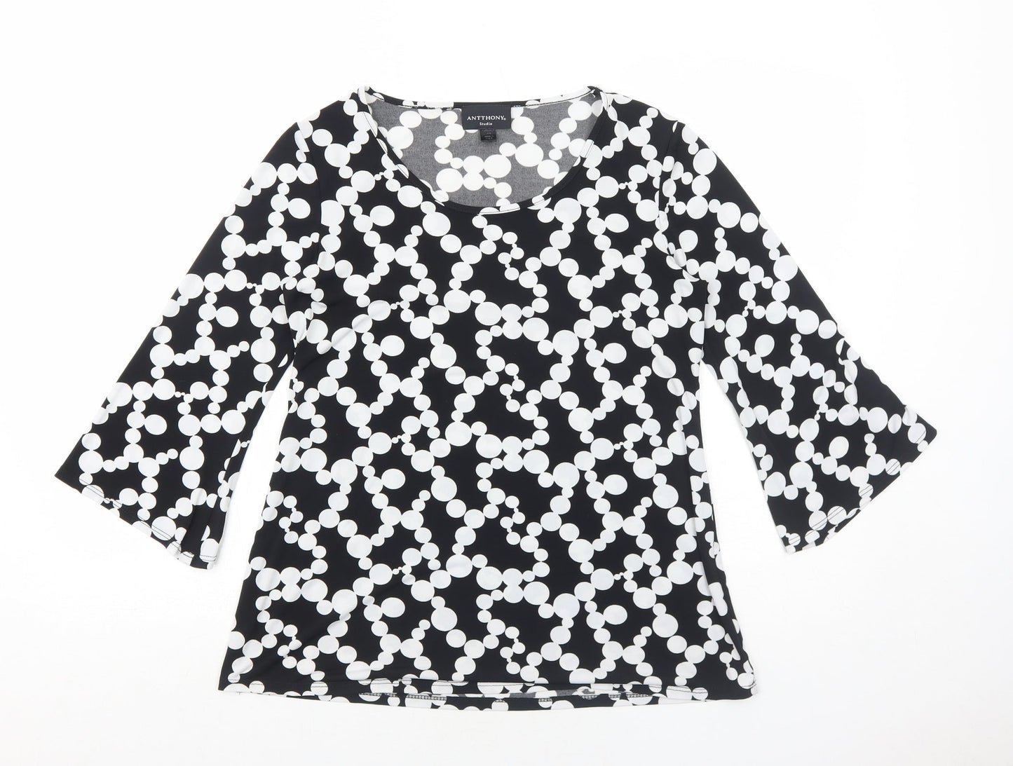 Womens UK Size XS Antthony Black Basic T-Shirt