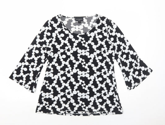 Womens UK Size XS Antthony Black Basic T-Shirt