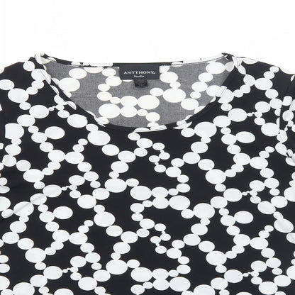 Womens UK Size XS Antthony Black Basic T-Shirt