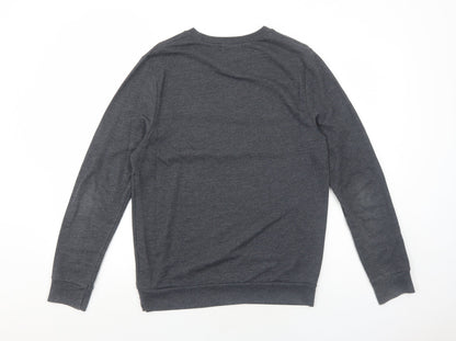 Topman Mens Grey Polyester Pullover Sweatshirt Size S - Music Takes Over