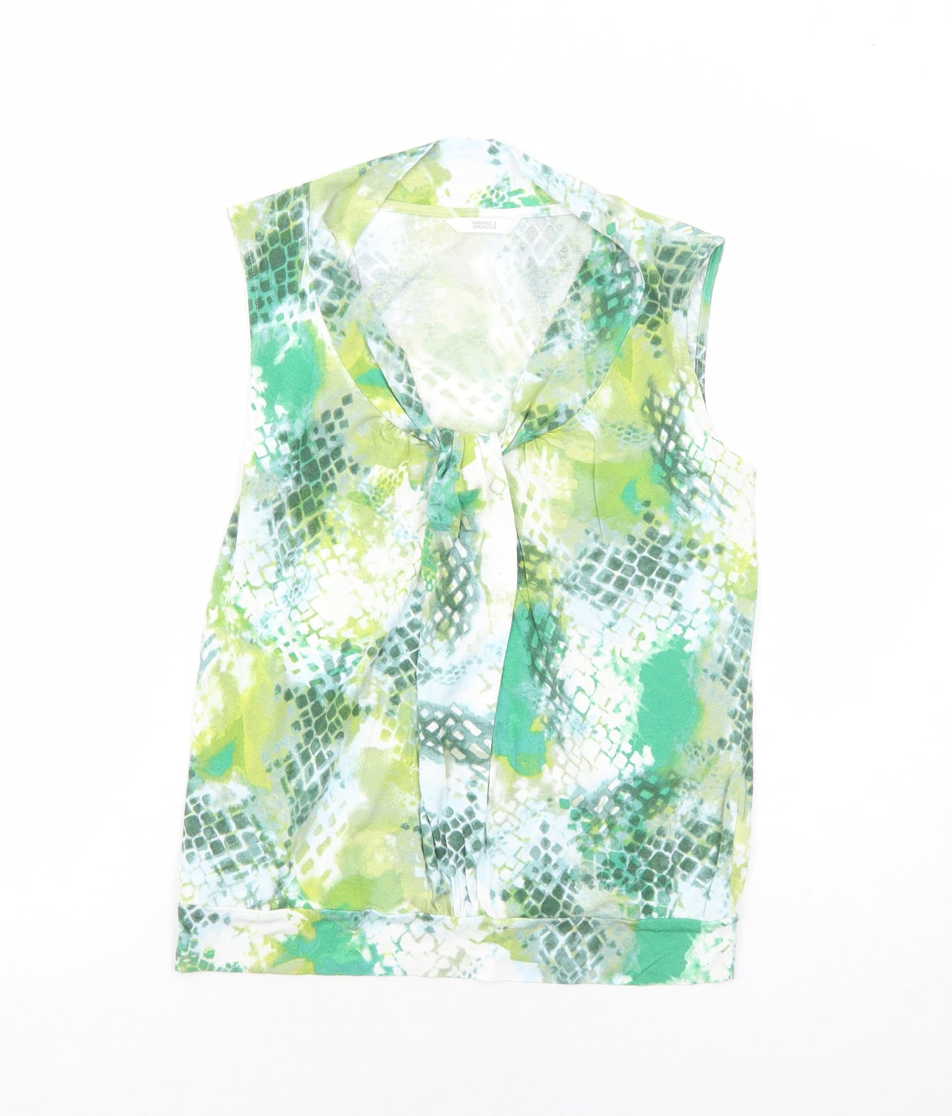 Womens UK Size 10 Marks and Spencer Green Basic Tank