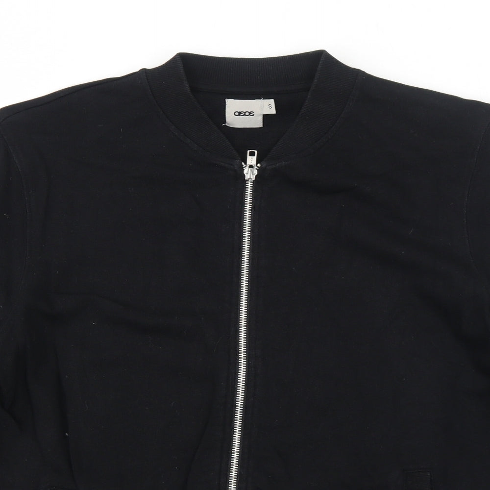 Mens UK Size S ASOS Black Full Zip Sweatshirt