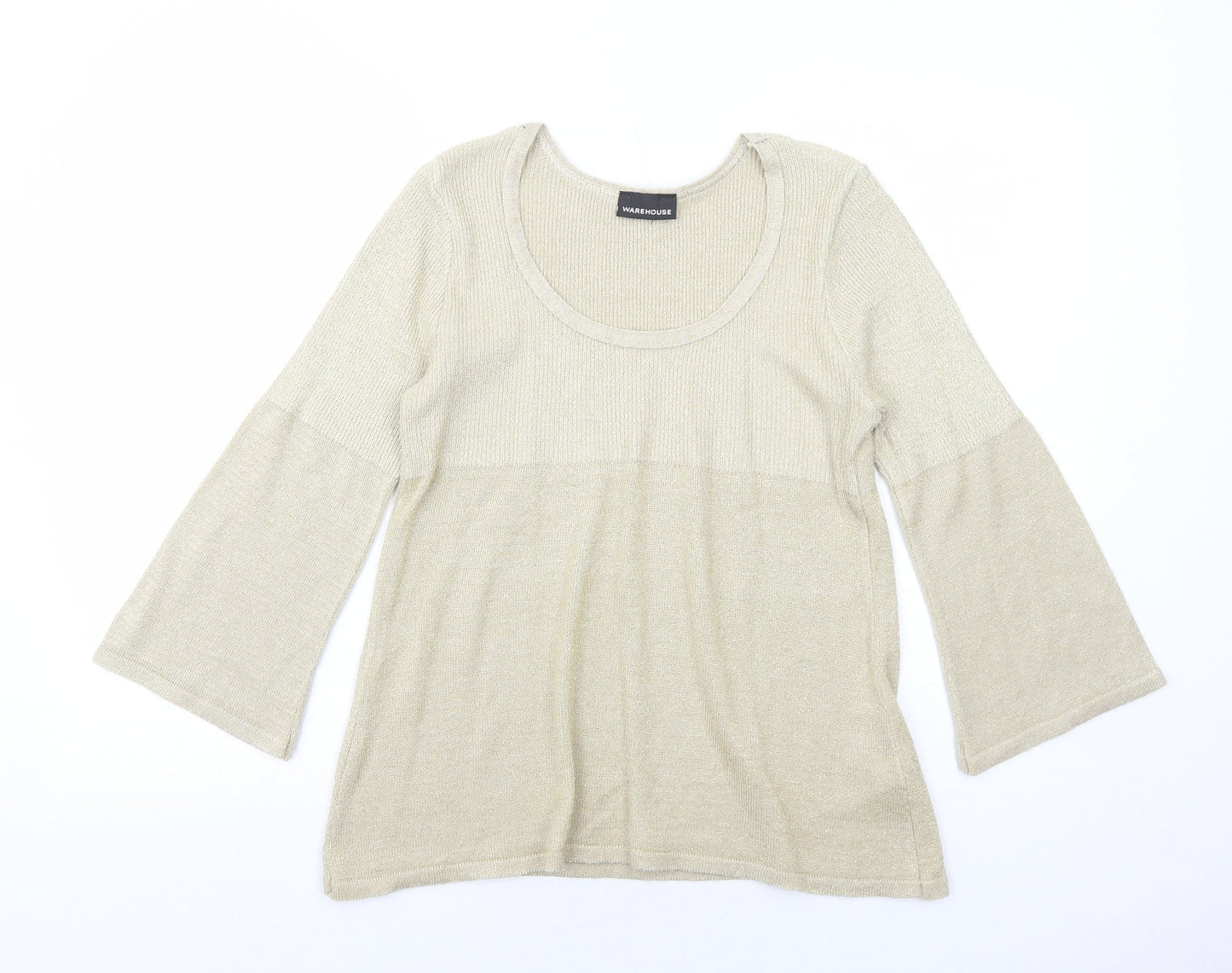 Womens UK Size 14 Warehouse Gold Pullover Jumper