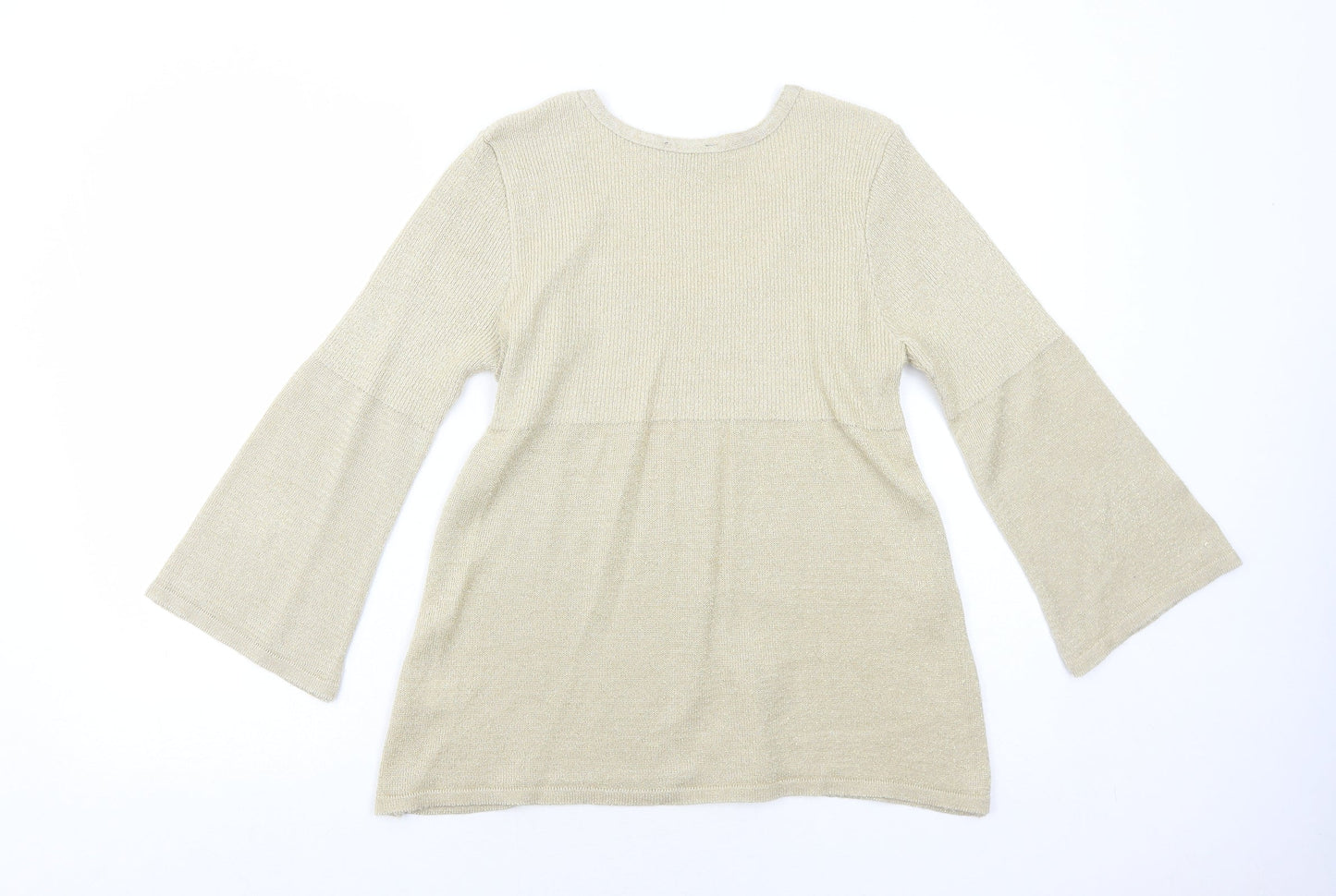 Womens UK Size 14 Warehouse Gold Pullover Jumper