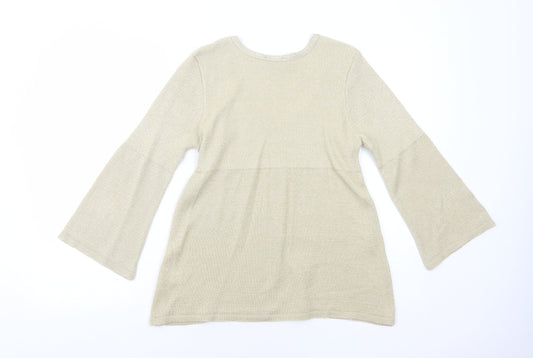 Womens UK Size 14 Warehouse Gold Pullover Jumper