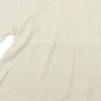 Womens UK Size 14 Warehouse Gold Pullover Jumper