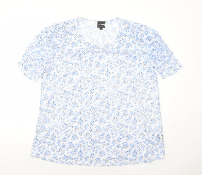 Womens UK Size L Anne De Lancay Blue Basic T-Shirt