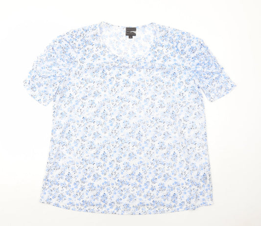 Womens UK Size L Anne De Lancay Blue Basic T-Shirt