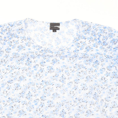 Womens UK Size L Anne De Lancay Blue Basic T-Shirt