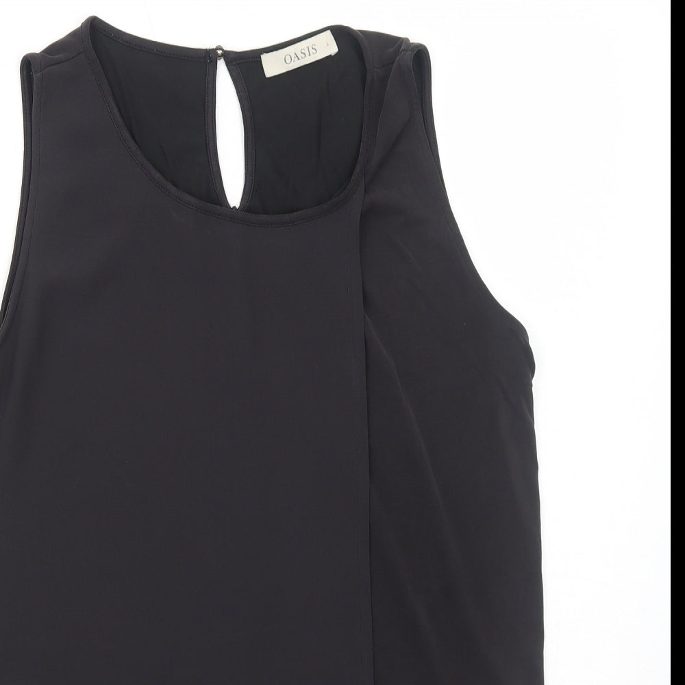 Womens UK Size L Oasis Black Basic Tank