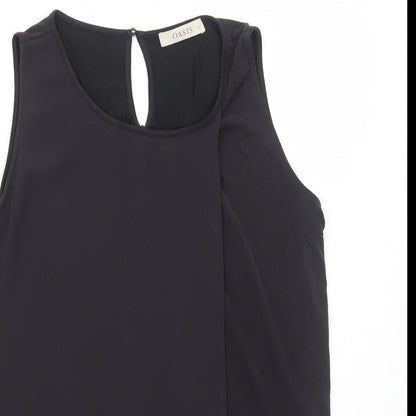 Womens UK Size L Oasis Black Basic Tank