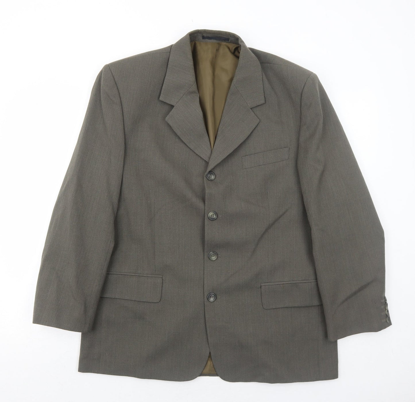 Vittoria Mens Grey Polyester Jacket Blazer Size 40 Regular
