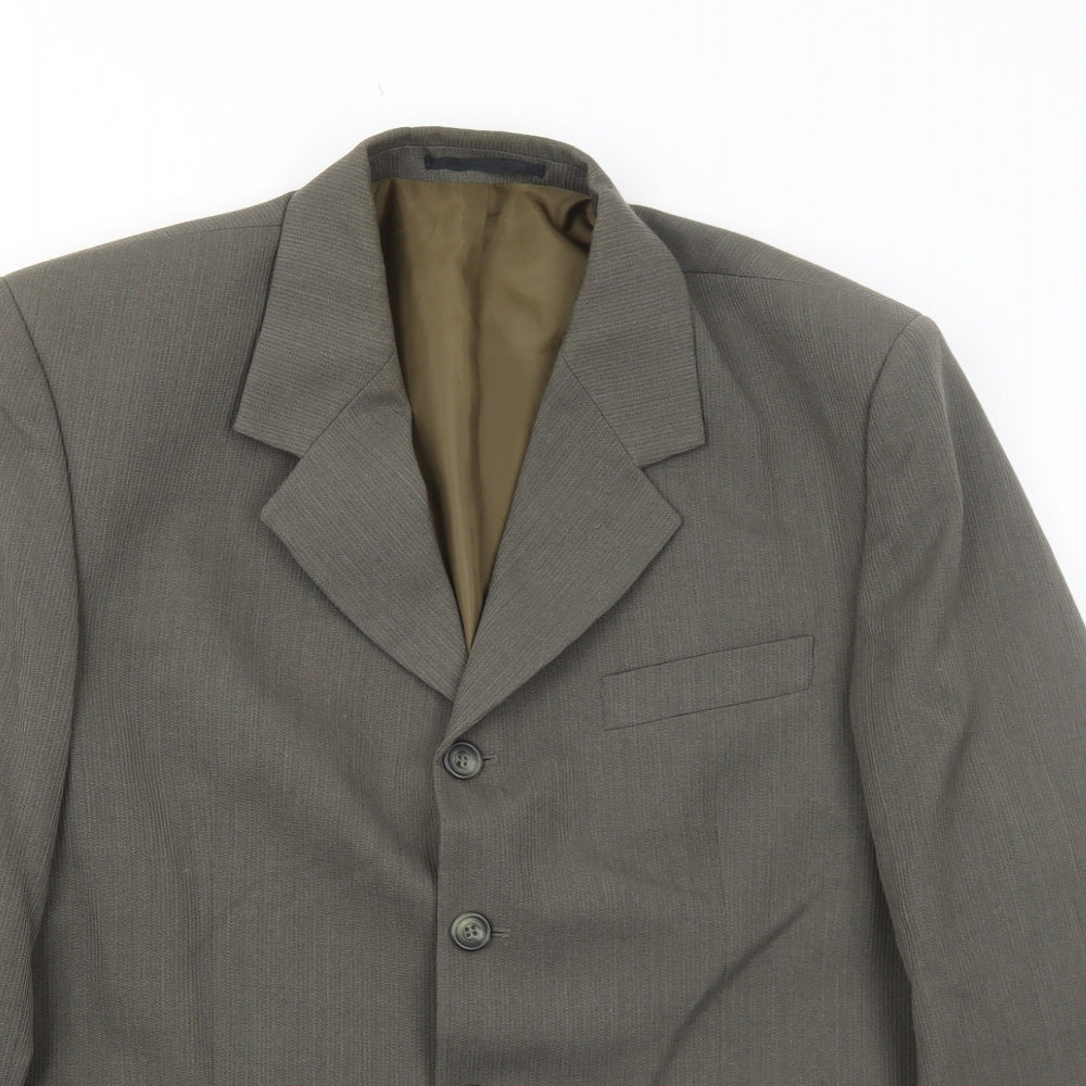 Vittoria Mens Grey Polyester Jacket Blazer Size 40 Regular