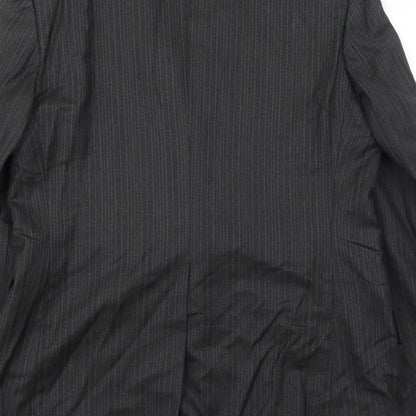 Pure Mens Grey Striped Wool Jacket Suit Jacket Size 38 Regular