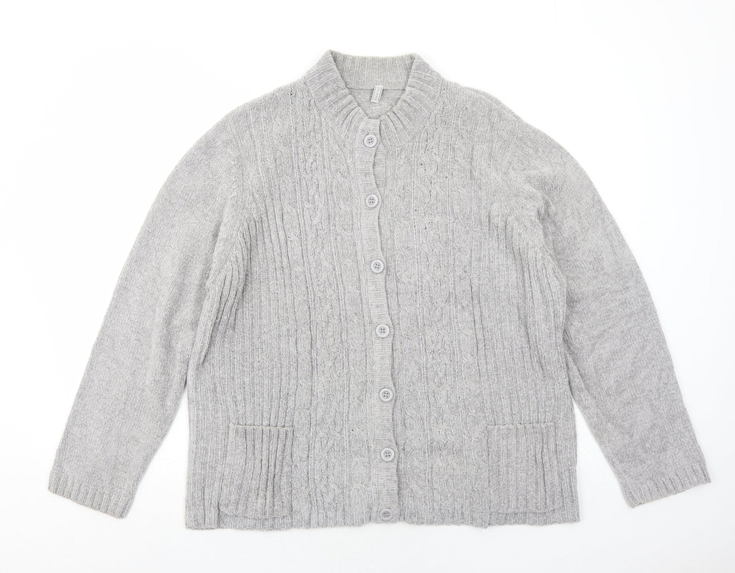 Womens UK Size 20 EWM Grey Cardigan Jumper