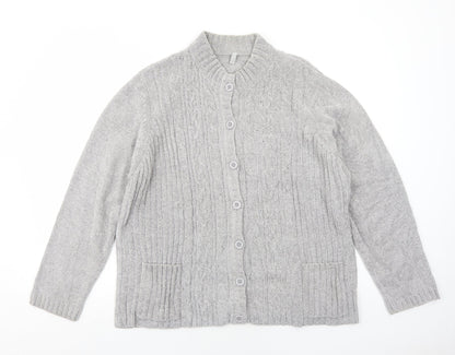 Womens UK Size 20 EWM Grey Cardigan Jumper