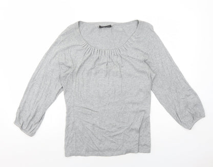 Alex&Co Womens Grey Round Neck Cotton Pullover Jumper Size 10