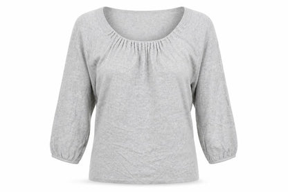 Alex&Co Womens Grey Round Neck Cotton Pullover Jumper Size 10