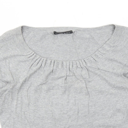 Alex&Co Womens Grey Round Neck Cotton Pullover Jumper Size 10