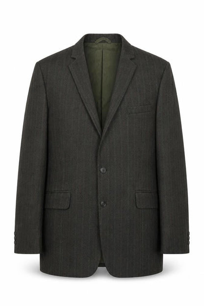 Browns Mens Grey Striped Wool Jacket Suit Jacket Size 42 Regular