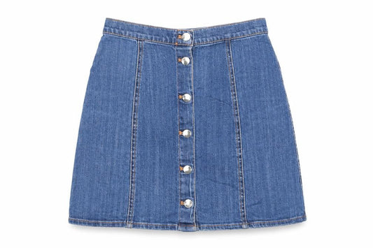 Womens UK Size 8 H&M A-Line Denim Skirt