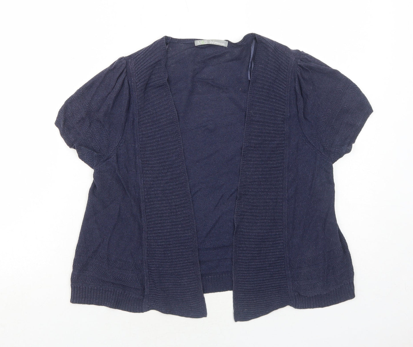 Womens UK Size 12 Marks and Spencer Blue Cardigan Jumper