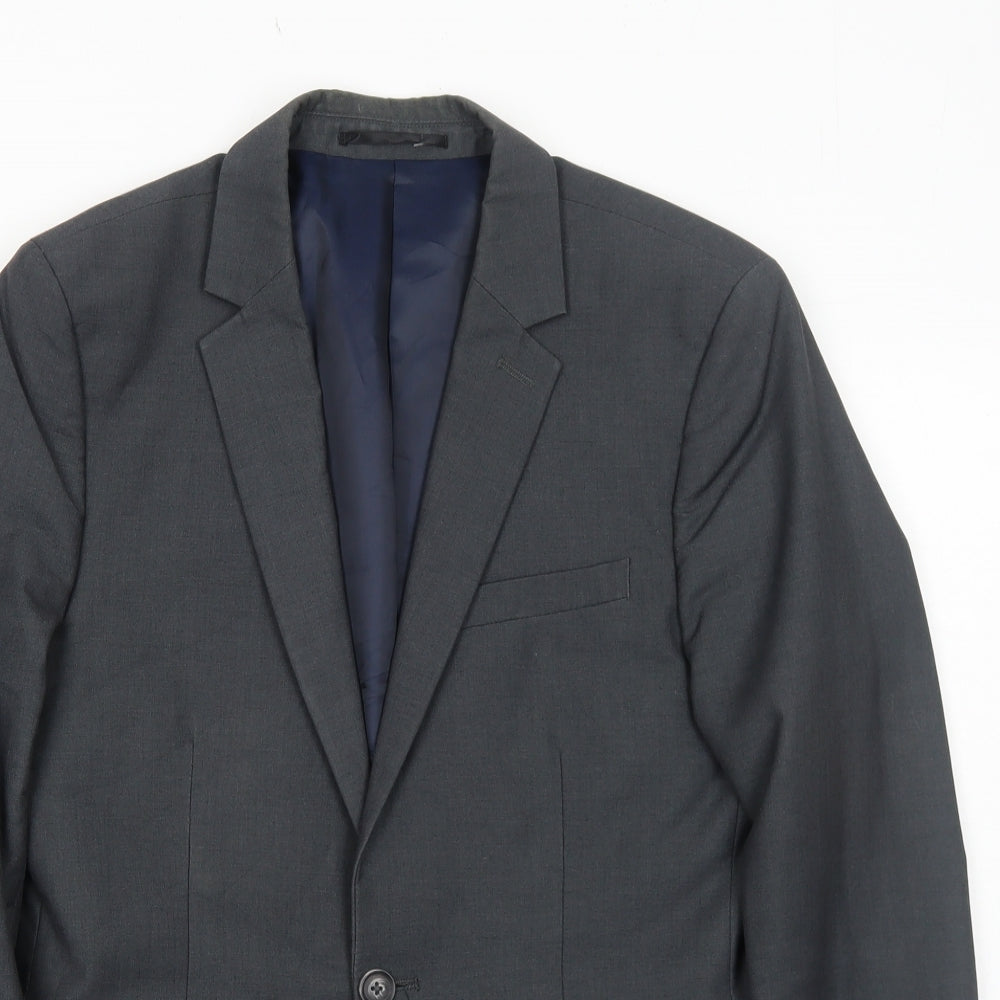 Mens UK Size 36 Topman Regular Grey Suit Jacket