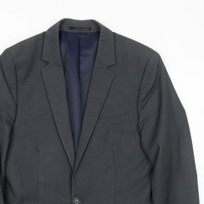 Mens UK Size 36 Topman Regular Grey Suit Jacket
