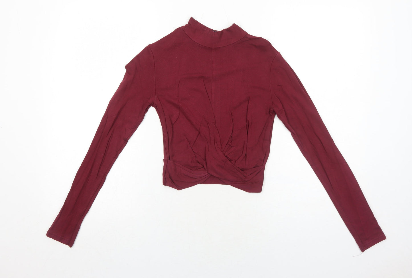Womens UK Size 8 Topshop Red Cropped T-Shirt