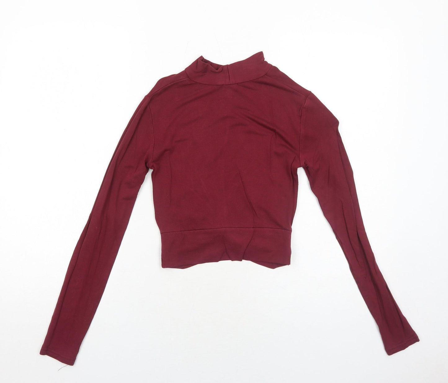Womens UK Size 8 Topshop Red Cropped T-Shirt