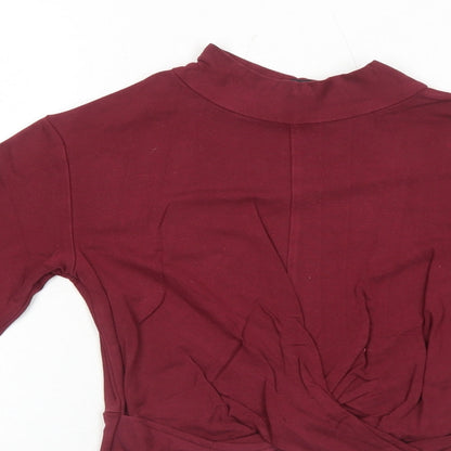 Womens UK Size 8 Topshop Red Cropped T-Shirt