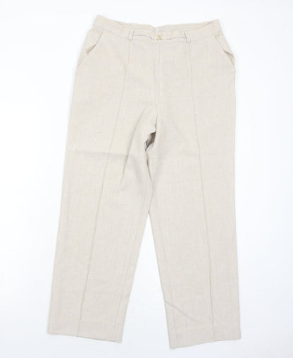 Womens UK Size 12 Marks and Spencer Regular Fit  Ivory Trousers