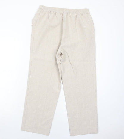 Womens UK Size 12 Marks and Spencer Regular Fit  Ivory Trousers