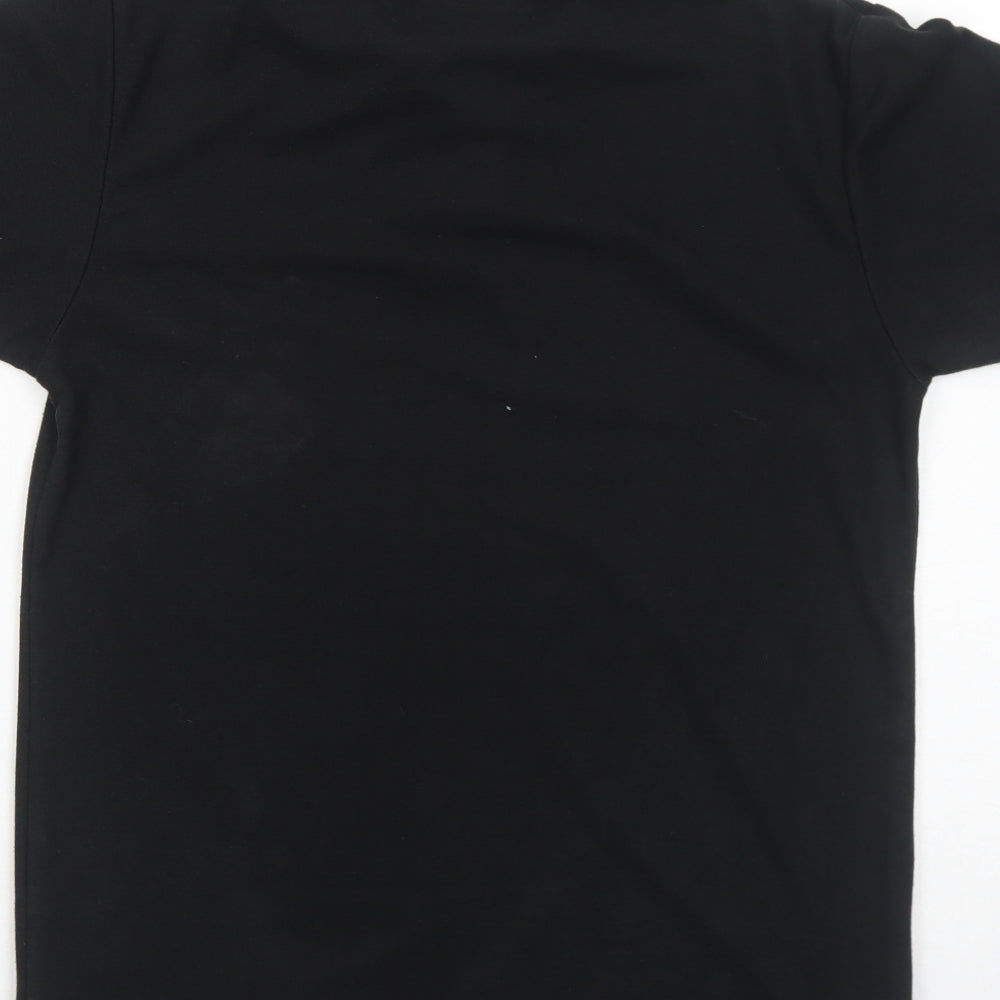 Slazenger Mens Black Polyester Polo Size S Collared Button