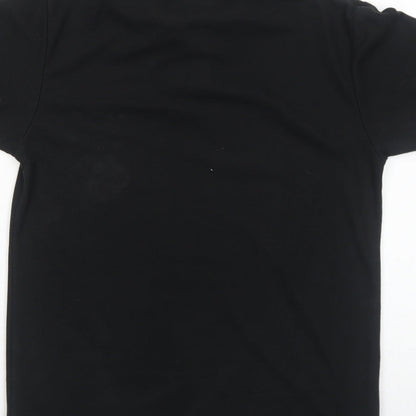 Slazenger Mens Black Polyester Polo Size S Collared Button