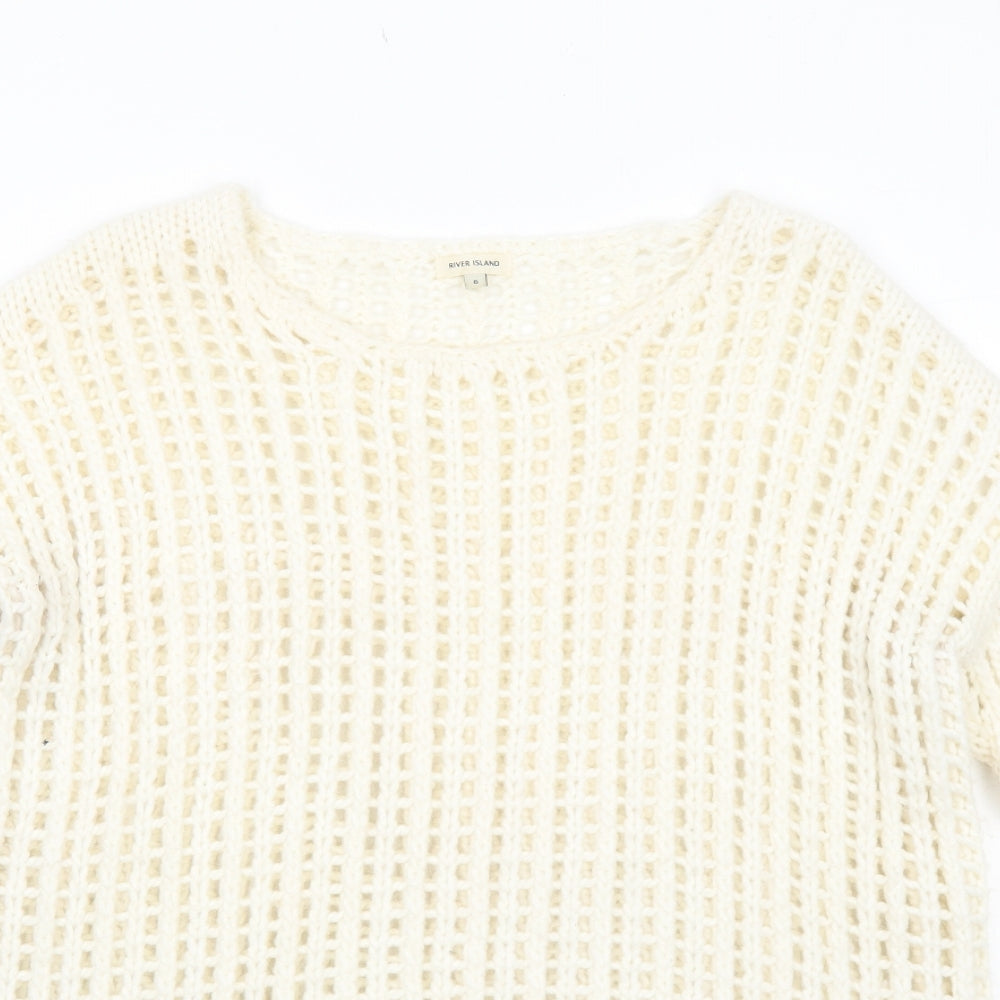 Womens UK Size 6 River Island Ivory Pullover Jumper