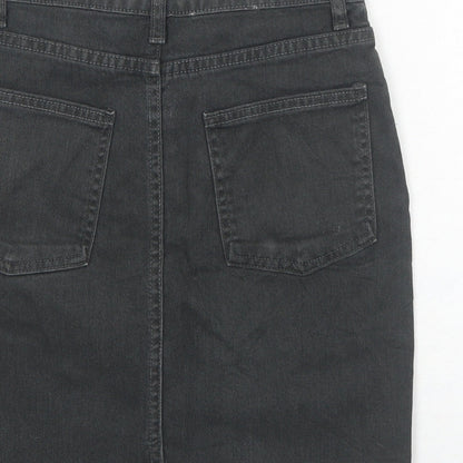 American Apparel Womens Grey Cotton A-Line Skirt Size S Zip